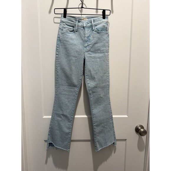 Women’s Mother insider crop step fray Aquatic Wash 23 Denim Jeans - Picture 2 of 8